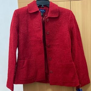 Charter Club Red Wool Suit Jacket